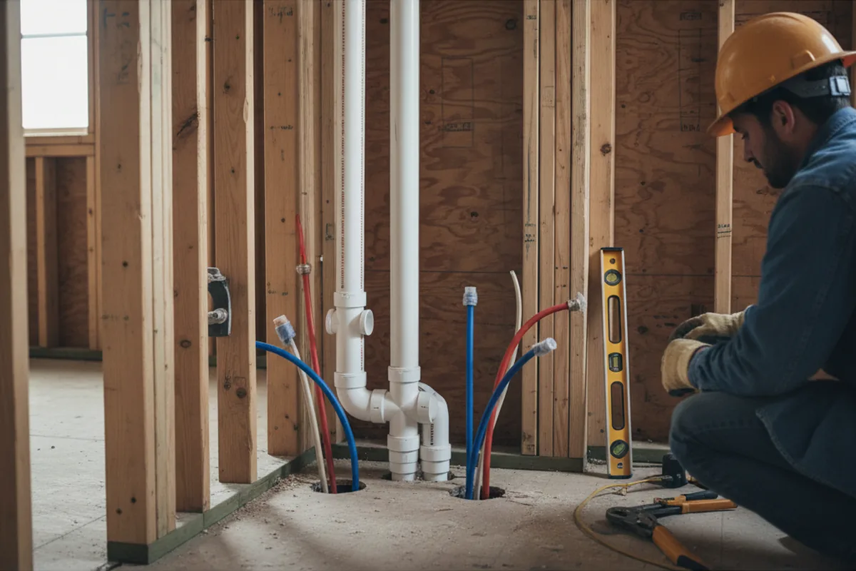 Drain and supply rough-in during Garbage Disposal Repair in Camillus